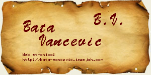 Bata Vančević vizit kartica
